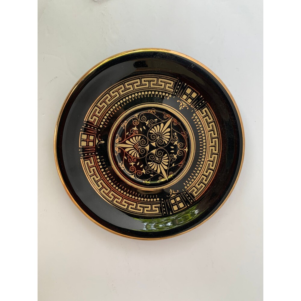Stakias P Saucer Plate 24K Gold Hand Made in Greece - 5 1/2” x 3/4”